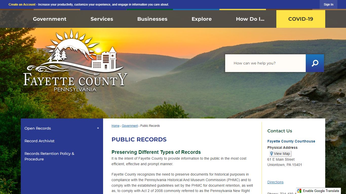 Public Records | Fayette County, PA
